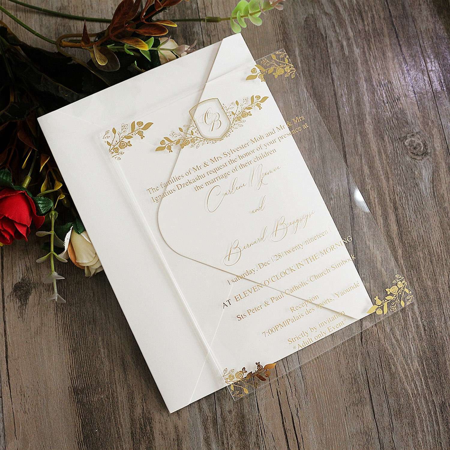 Acrylic Invitation Card Beautiful Invitation With Envelope Personalized Custom